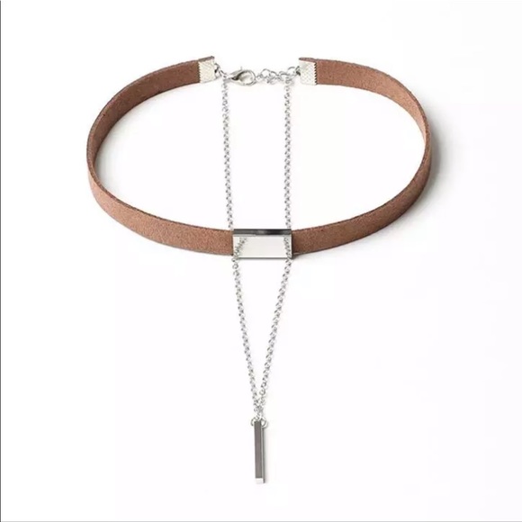 New Velvet Choker Necklace Gold Chain Bar Chokers - Picture 3 of 3